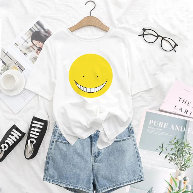 Assassination Classroom: Print T Shirt Funny Harajuku Tshirt Short Sleeve White T-Shirt Female Tops Tees