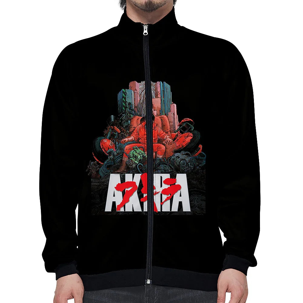 Akira: 3D Print Stand Collar Hoodie Hip Hop Men Women Zipper Hoodies Jacket Sweatshirts Clothes