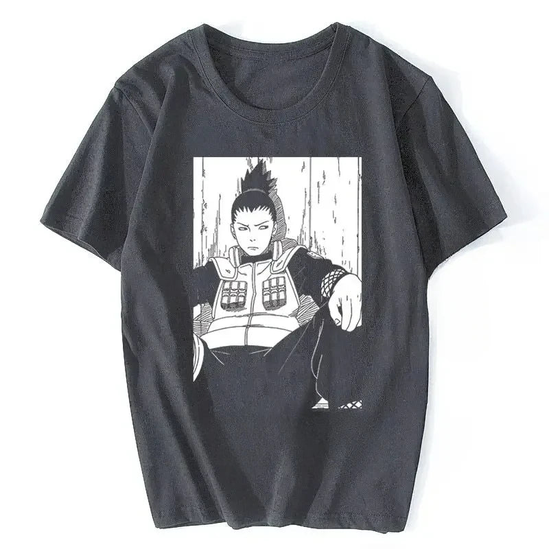 Nauto: Shikamaru Top Anime Harajuku Camisas Men T Shirt Men Tshirt Manga Tshirts T Shirt man