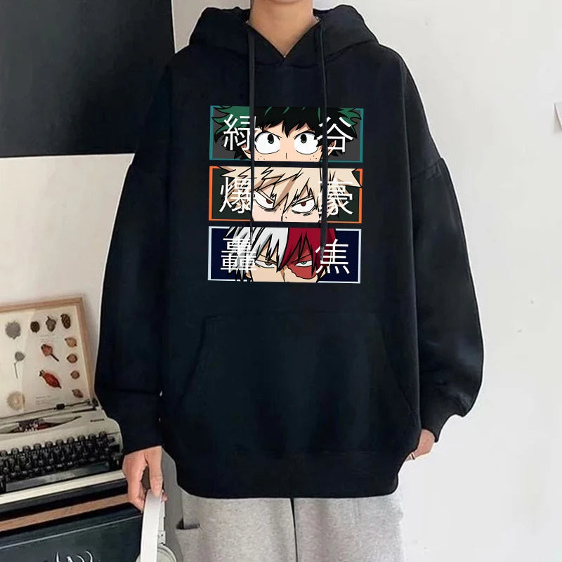 My Hero Academia: Autumn Winter Fashion Long-Sleeved Sweater Anime Deku Bakugou Katsuki Todoroki Shoto Outdoor Sports Hoodie