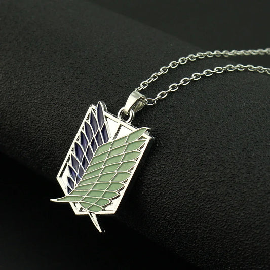 Attack On Titan: Necklace Wings Of Liberty Freedom Scoring Legion Logo Alloy Fluorescent Necklace Fan Gift