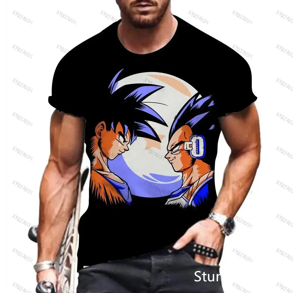 Dragon Ball: Men's 3D Printed Cartoon Tshirt Anime Z Tshirt Summer Harajuku Men Goku Clothes Super Saiya Short Sleeve T-shirt