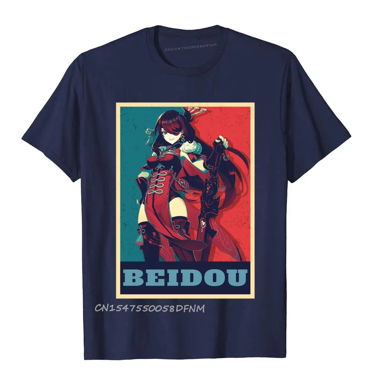 Genshin Impact: Beidou Hope Gene Premium Cotton Printing Tops T Shirt Faddish Men's Top T-Shirts Slim Fit