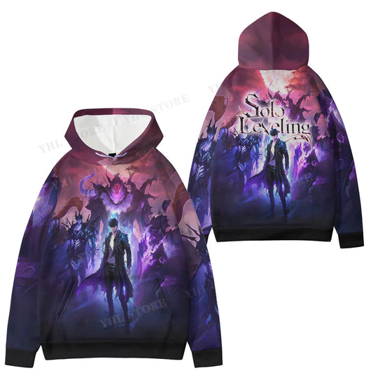 Solo Leveling: Hooded Sweatshirt Hoodie For Mens 3d Print Halloween Casual Sweatshirt Streetwear Hip Hop Pullover