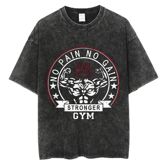 Baki Haman: Tshirts Harajuku Vintage 100% Cotton 2024 New Washed T Shirt For Men Hip Hop Streetwear Oversize T-shirt