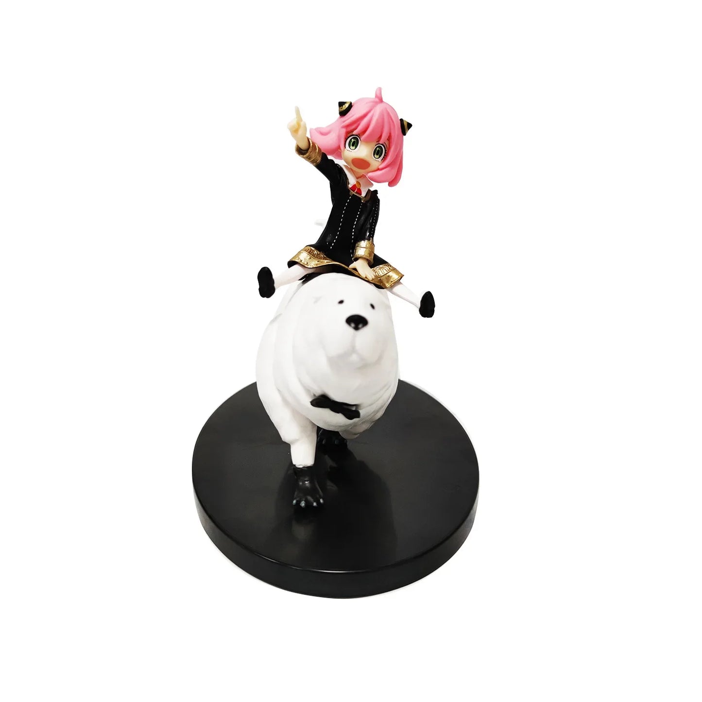 SPY x FAMILY: 14CM Anime Figure Anya Forger Cute PVC Action Model Riding Dog Bond Collectible Gift