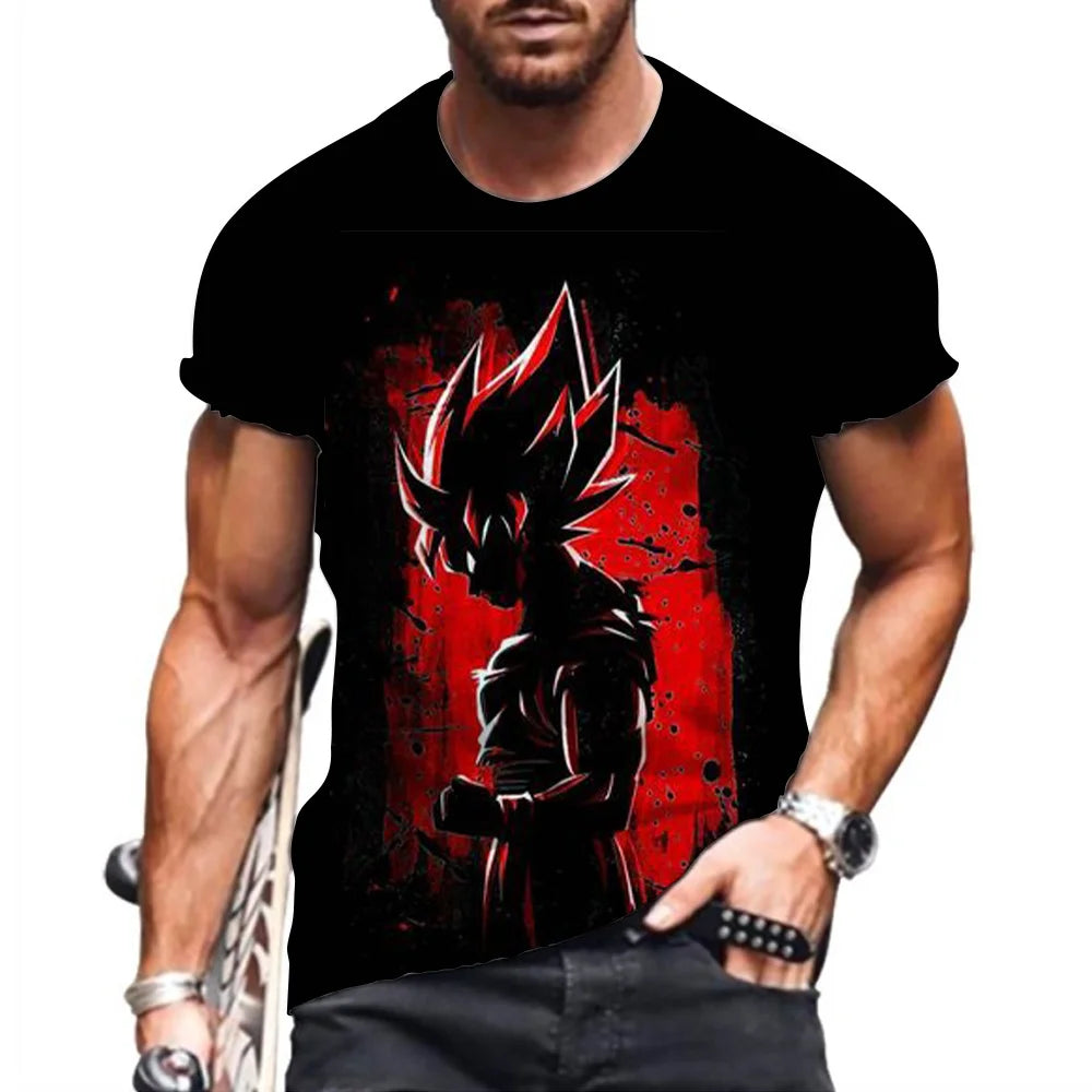 Dragon Ball: Men's 3D Printed Cartoon Tshirt Anime Z Tshirt Summer Harajuku Men Goku Clothes Super Saiya Short Sleeve T-shirt