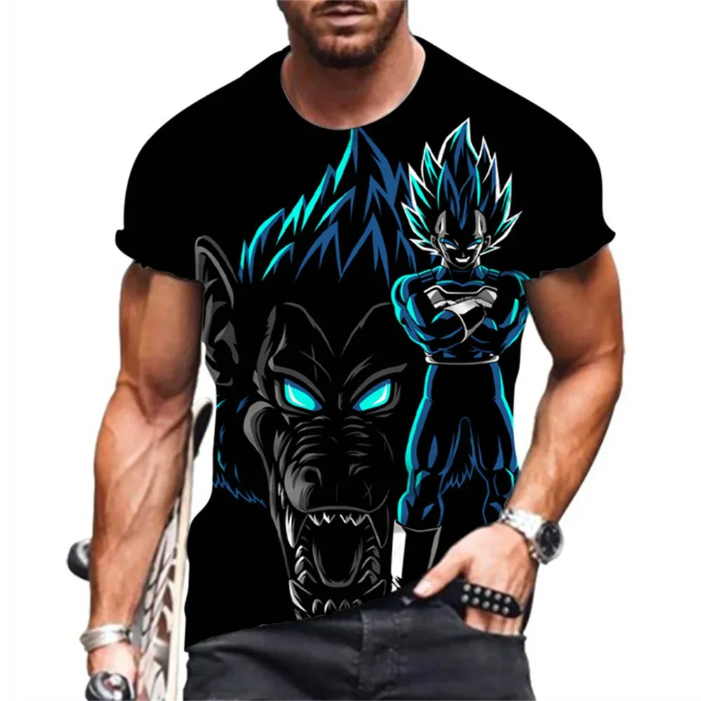Dragon Ball: Men's 3D Printed Cartoon Tshirt Anime Z Tshirt Summer Harajuku Men Goku Clothes Super Saiya Short Sleeve T-shirt
