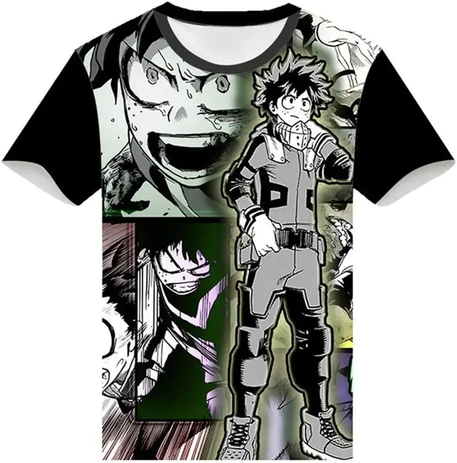 My Hero Academia: 3D Print T-Shirt Cosplay Costume Short Sleeve Pullover Tee Top Shirts