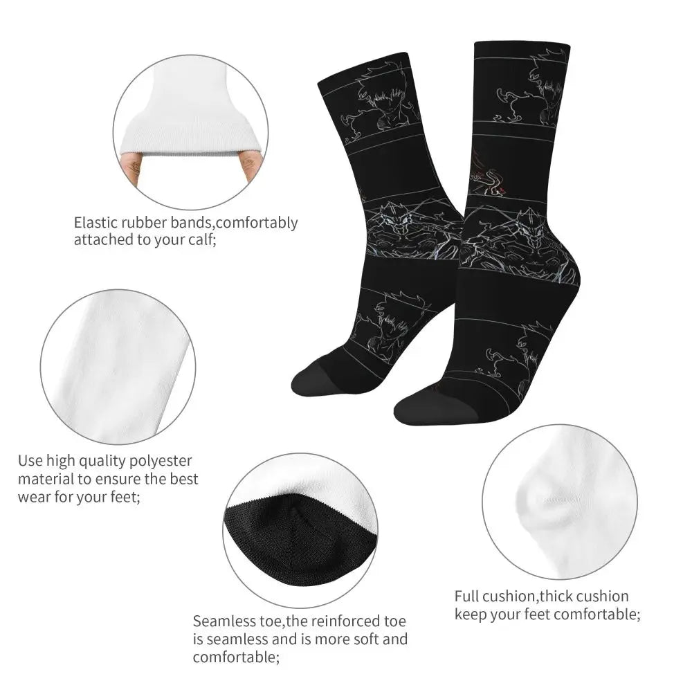 Solo Leveling: Sung jinwoo Shadow Monarch Socks,Leisure Beautiful printing Suitable for all seasons Dressing Gifts