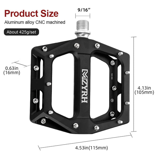 Yowamushi Pedal: MZYRH Bike Pedals MTB Pedal Aluminum Bicycle Wide Platform Flat Pedals 9/16" Sealed Bearing Bicycle Pedals