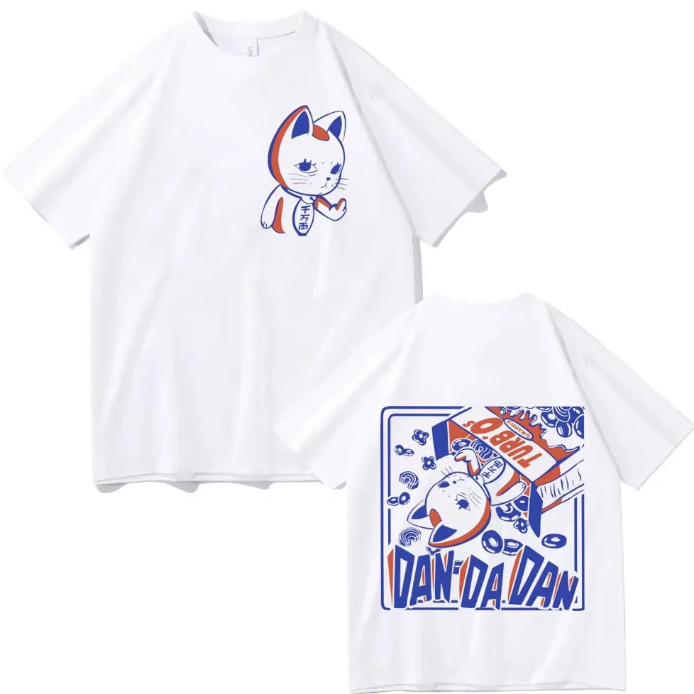 Dandadan: Turbo Granny Cat Graphic T Shirt Fashion Cartoon Oversized T-shirt Men Women Vintage Casual Cotton T-shirts