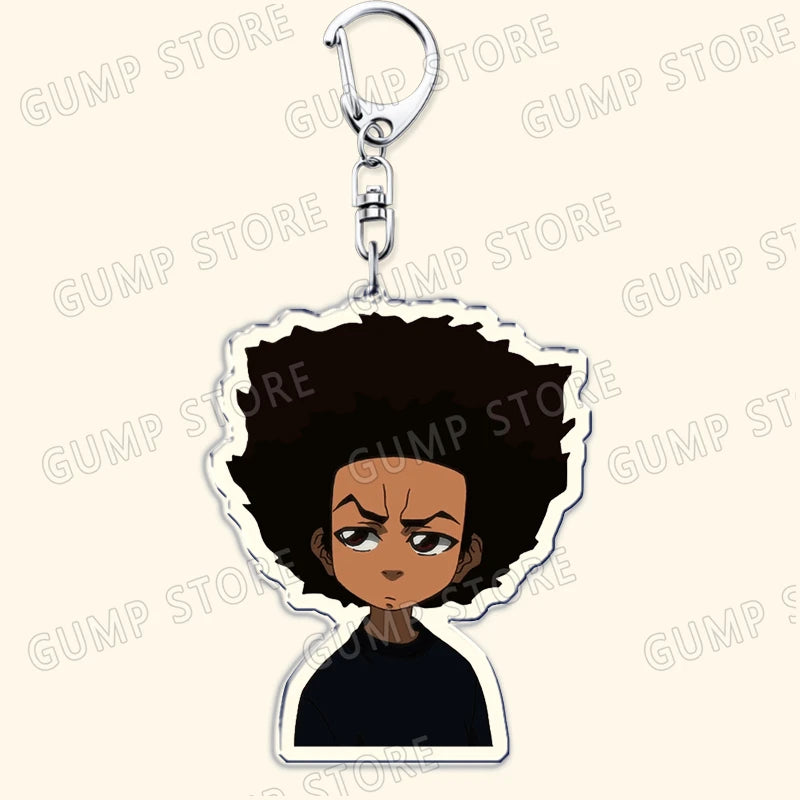 The Boondocks: Keychains for Accessories Bag Huey Riley Scarface Freeman Keyrings Jewelry Fans Gifts