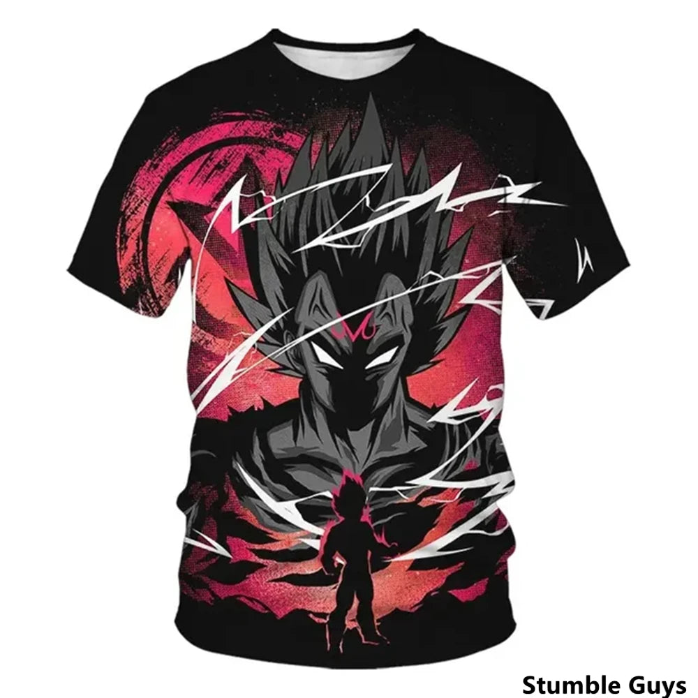 Dragon Ball: Men's 3D Printed Cartoon Tshirt Anime Z Tshirt Summer Harajuku Men Goku Clothes Super Saiya Short Sleeve T-shirt