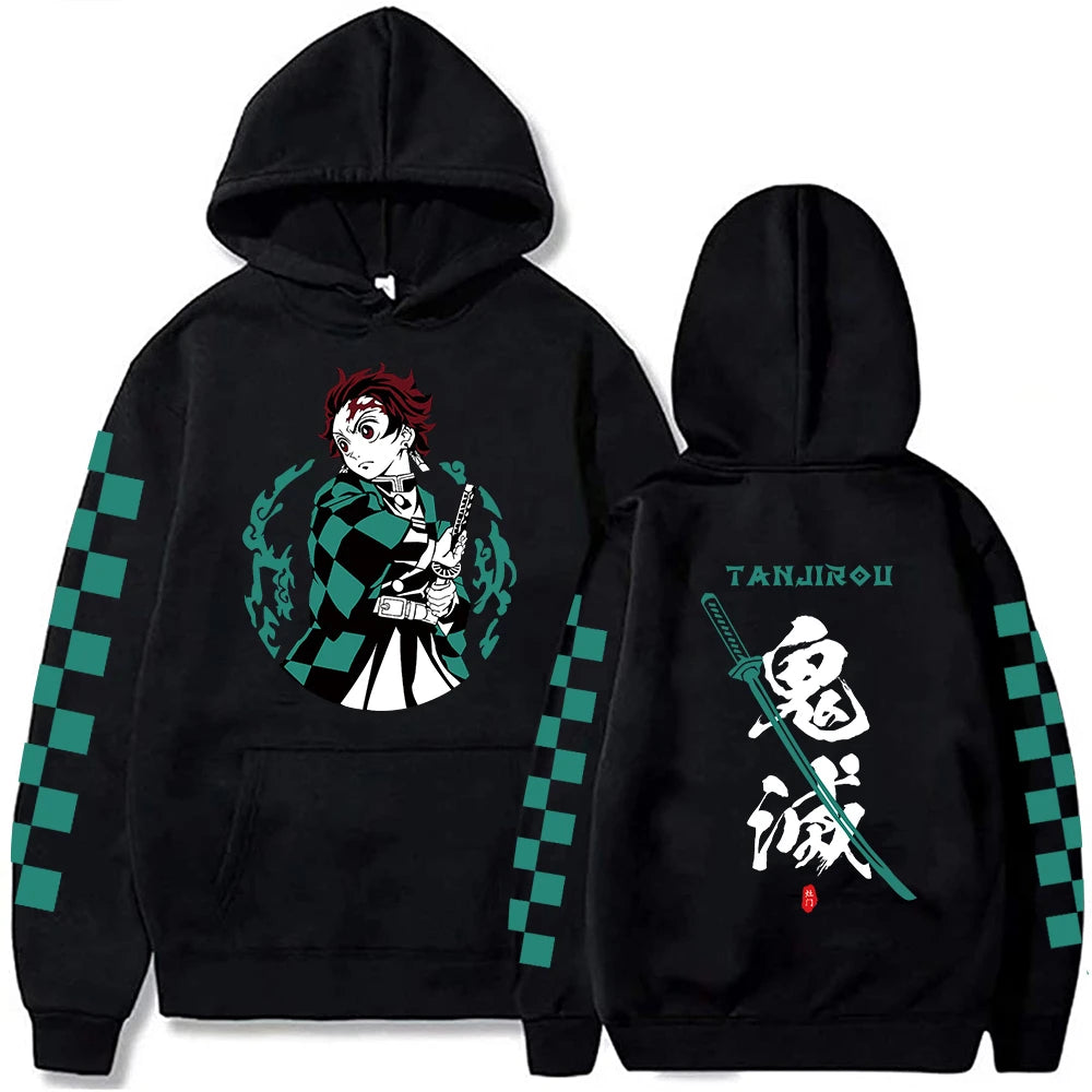 Demon Slayer: Hoodie Kamado Tanjirou Plus Size Harajuku Female Long Sleeve Streetwear Clothing