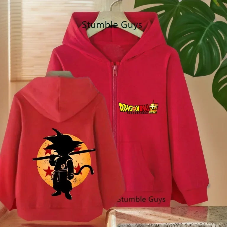 Dragon Ball Z: (KIDS) Zipper Hoodie Clothes Goku Spring Autumn Sweatshirt Children's Tops
