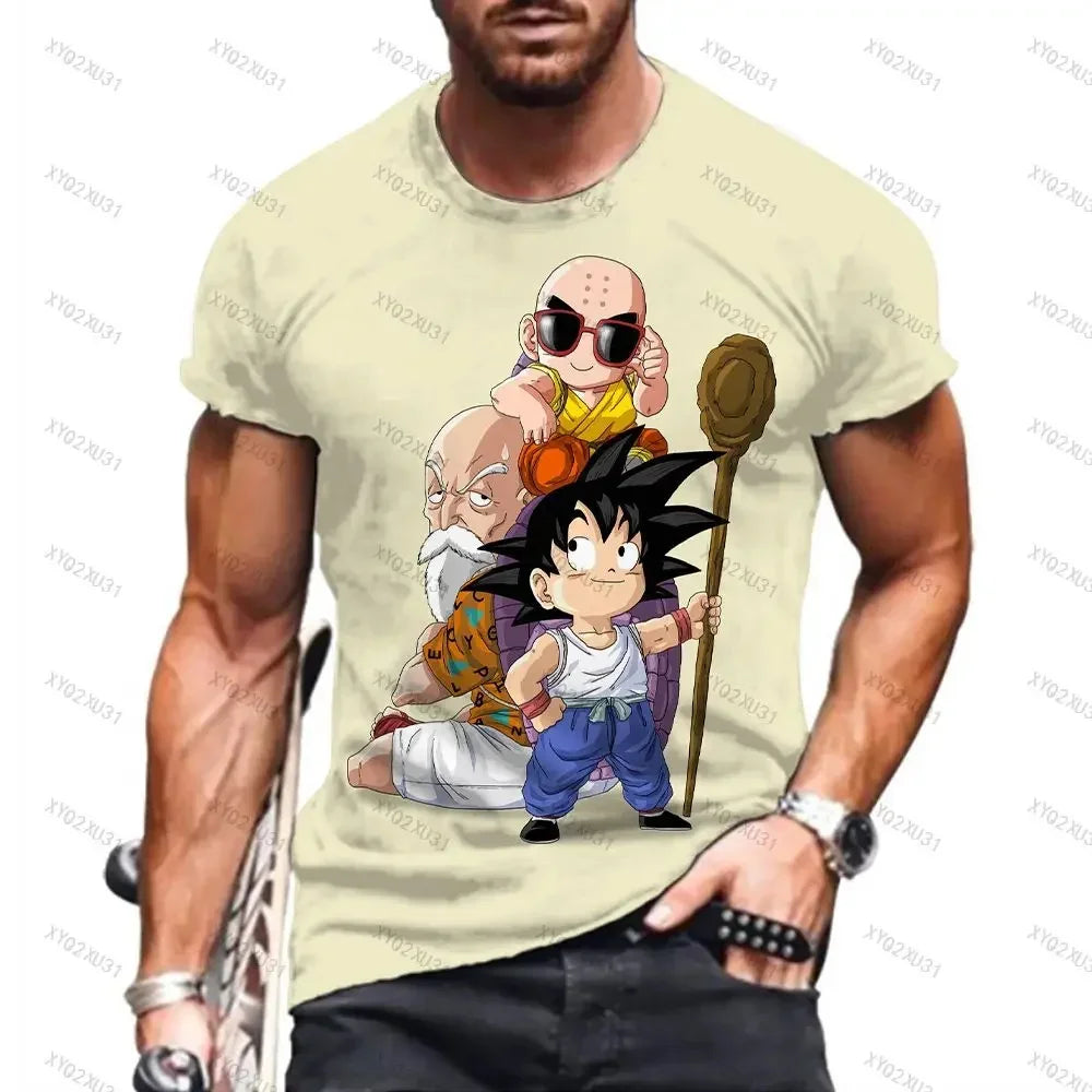 Dragon Ball: Men's 3D Printed Cartoon Tshirt Anime Z Tshirt Summer Harajuku Men Goku Clothes Super Saiya Short Sleeve T-shirt