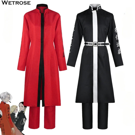 Tokyo Revengers: Tanjiku Cosplay Costume Red Yokohama Izana Kurokawa Ran Haitani Sanzu Gang Uniform Coat Cloak Hoodie