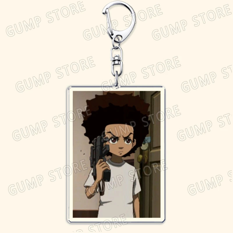 The Boondocks: Keychains for Accessories Bag Huey Riley Scarface Freeman Keyrings Jewelry Fans Gifts