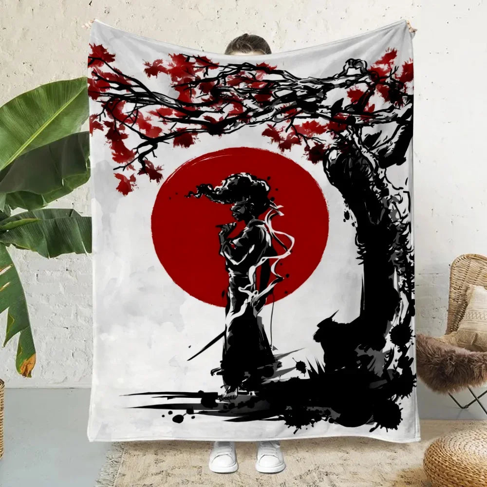 Anime Afro Samurai Cartoon Printed Blanket Picnic Blankets Warm Blanket Soft and Comfortable Blanket Home Travel Birthday Gifts