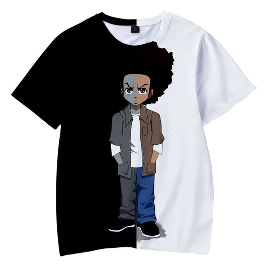 The Boondocks: 3D T-shirt O-Neck Men's Tshirt Women Short Sleeve Casual Harajuku Streetshirt Unisex Oversized Clothes