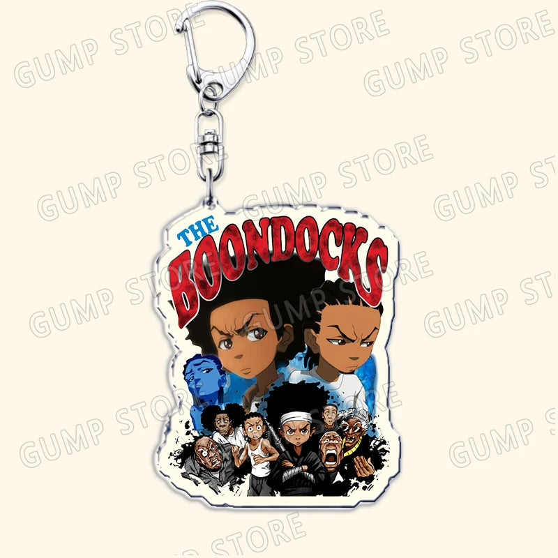 The Boondocks: Keychains for Accessories Bag Huey Riley Scarface Freeman Keyrings Jewelry Fans Gifts