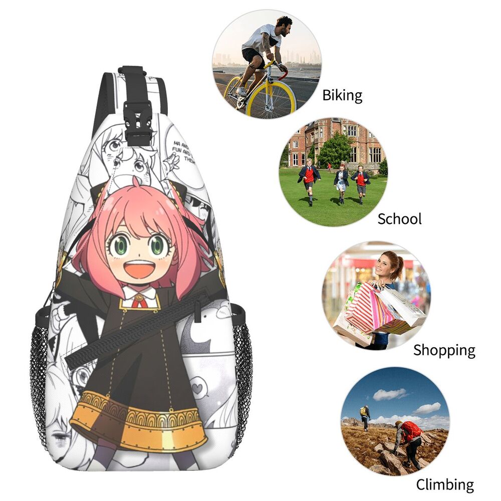 Spy X Family: Crossbody Sling Bag Small Chest Bag Anime Anya Forger Shoulder Backpack Daypack for Hiking Travel Travel Pack
