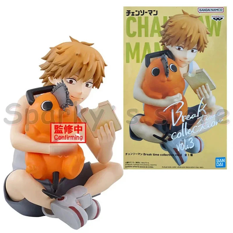 Chainsaw Man: Bandai Original Break Time Collection Figure Denji POCHITA POWER Action Figure Toys For Boys Girls Kids Gifts