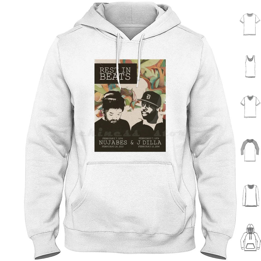 Samuari Champloo: Nujabes And J Dilla Hoodies Long Sleeve Nujabes Hip Hop Rap Japanese J Dilla Fat Jon Album Soundtrack Champloo Chill
