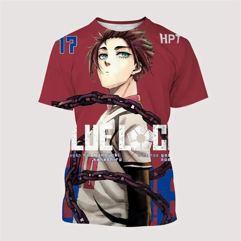 Blue Lock: 3D Printed T Shirt Fashion Harajuku Style Y2k Football T-shirt Oversized Short Sleeve Tops