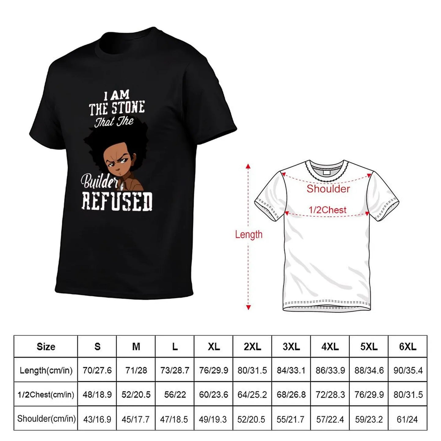 The Boondocks: funny T-Shirt shirts graphic tees customs design your own summer clothes blue lock mens big and tall t shirts