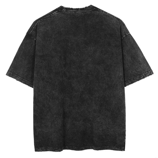 Afro Samurai: 2025 Summer Casual Oversized T-shirt Anime Printing Mens Vintage Washed Hip Hop Tees Unisex Short Sleeve tops