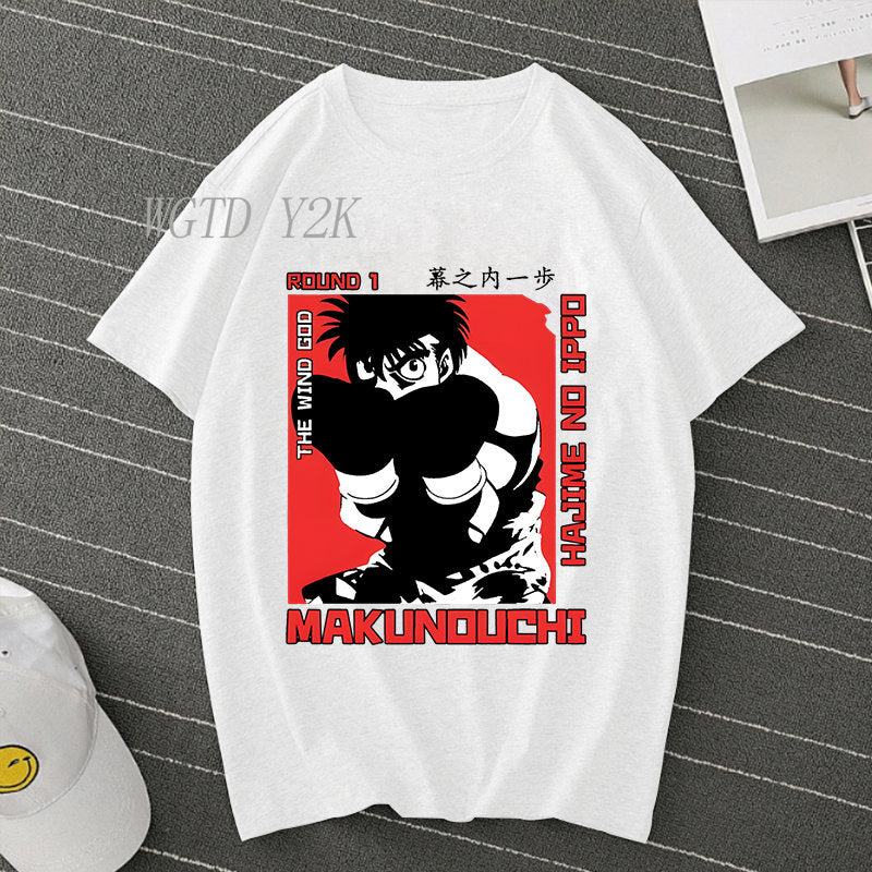 Hajime No Ippo: Kamogawa Boxing Gym T Shirt Men Women Crew Neck Casual Tops Tees Makunouchi Takamura KGB Graphic T-Shirts