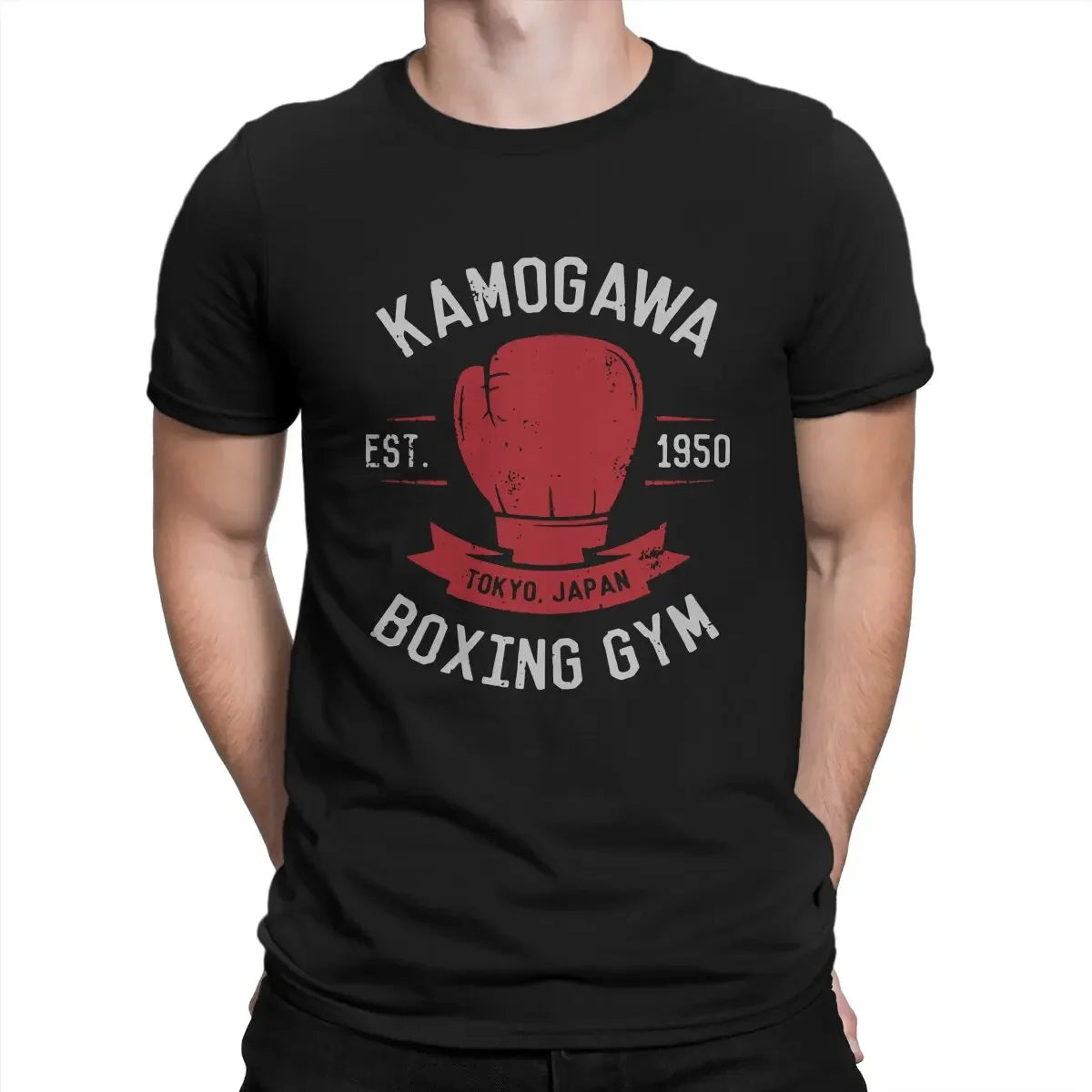 Hajime No Ippo: Kamogawa Boxing Gym T Shirt Men Novelty T-Shirt Crew Neck Anime Manga Tee Shirt Short Sleeve Clothes