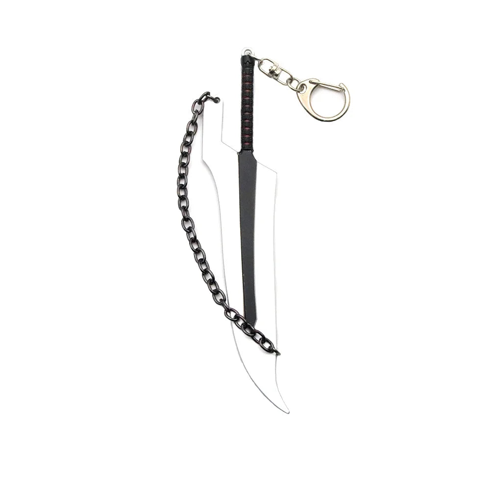 BLEACH: Thousand-Year Blood War Keychain Kurosaki Ichigo Zangetsu Double Blade Weapon Pendant Key Chain for Men Car Keyring Gift