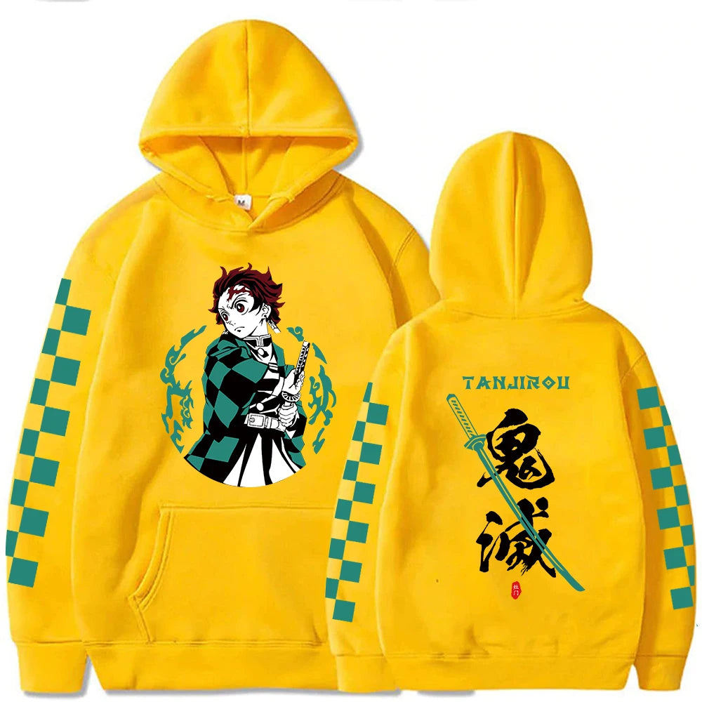 Demon Slayer: Hoodie Kamado Tanjirou Plus Size Harajuku Female Long Sleeve Streetwear Clothing