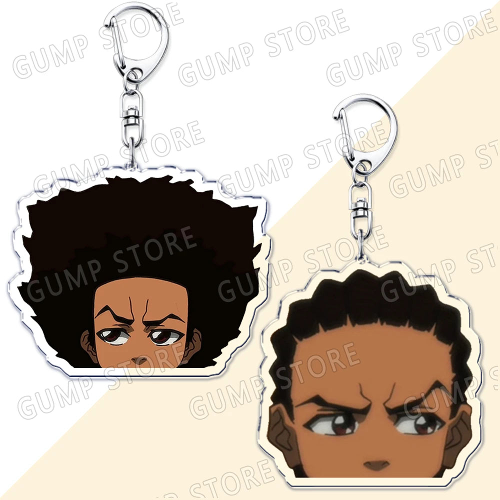 The Boondocks: Keychains for Accessories Bag Huey Riley Scarface Freeman Keyrings Jewelry Fans Gifts