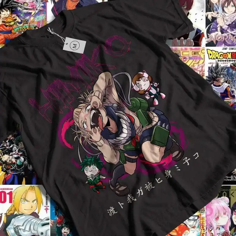 My Hero Academia Unisex Tee: Himiko Toga and Izuku Midoriya, a Kawaii Gift for Fans