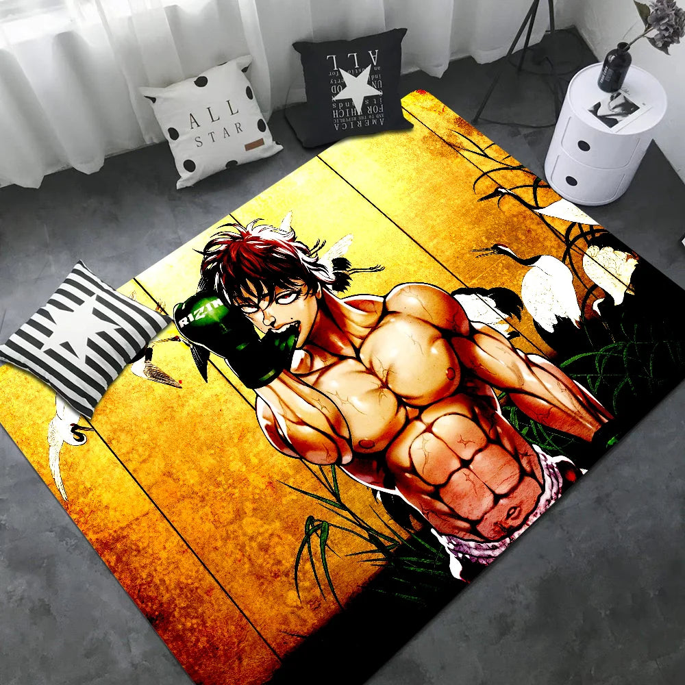 Baki Hanma: Yujiro Manga Hallway Carpet INS Style Soft Bedroom Floor House Laundry Room Mat Anti-skid Bedside Area Rugs