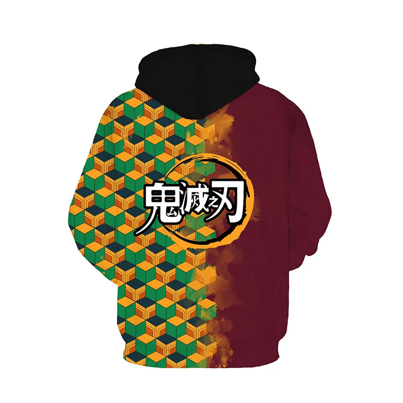 Demon Slaye:r Kimetsu No Yaiba 3D Hoodie Sweatshirts Demon Slayer Agatsuma Zenitsu Tomioka Giyuu Cosplay Men Coat Outfit