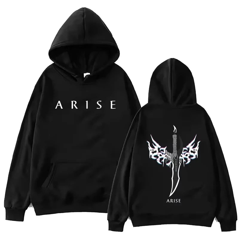 Solo Leveling: hoodie Hip Hop hoodie Vintage gothic pattern sweatshirt Manga Solo Leveling casual hoodie