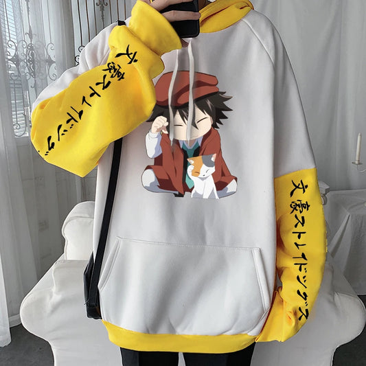Bungo Stray Dogs: Kawaii Boy Edogawa Rampo Hoodies Harajuku Creative Cartoon Streetwear Long Sleeve Loose Sweatshirt