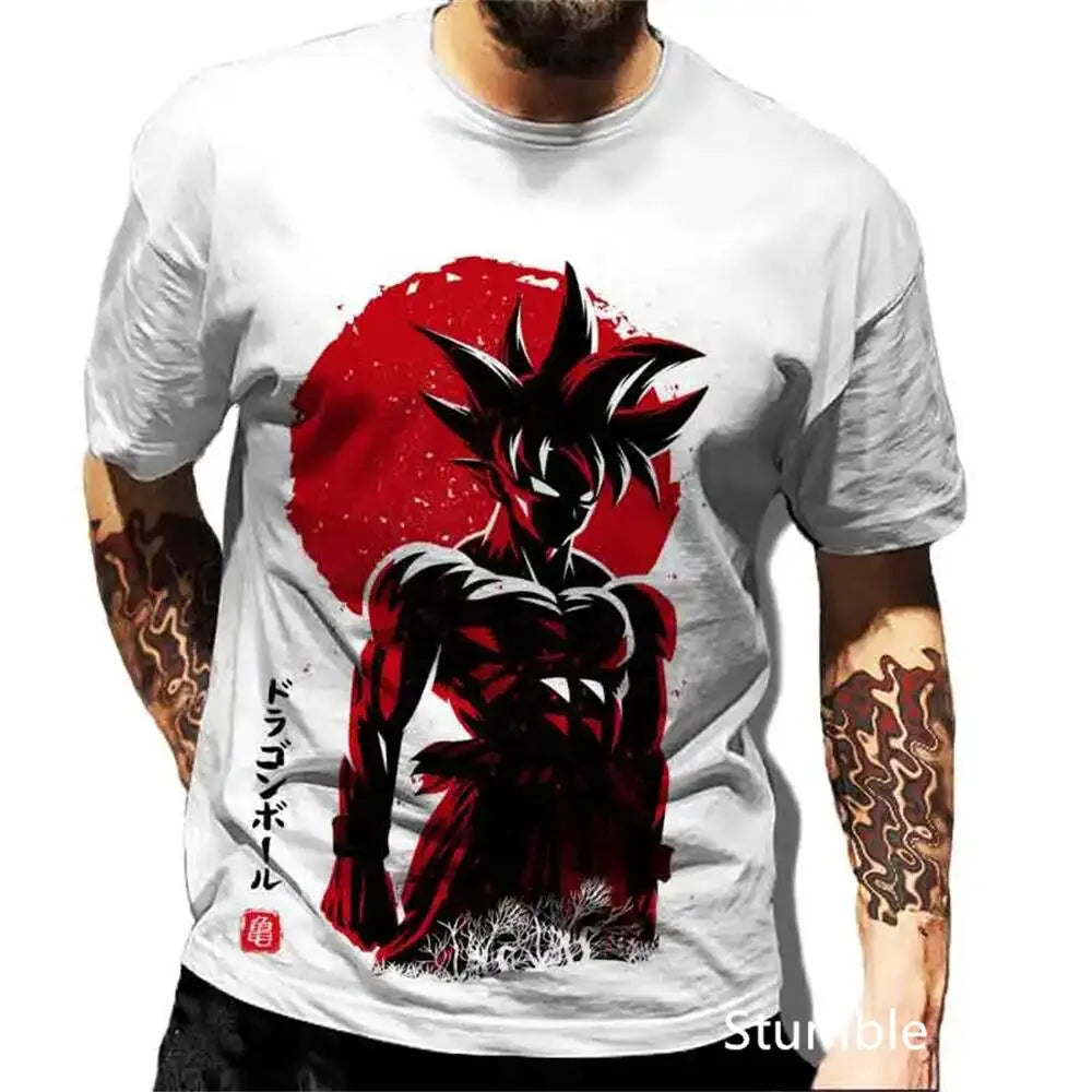 Dragon Ball: Men's 3D Printed Cartoon Tshirt Anime Z Tshirt Summer Harajuku Men Goku Clothes Super Saiya Short Sleeve T-shirt
