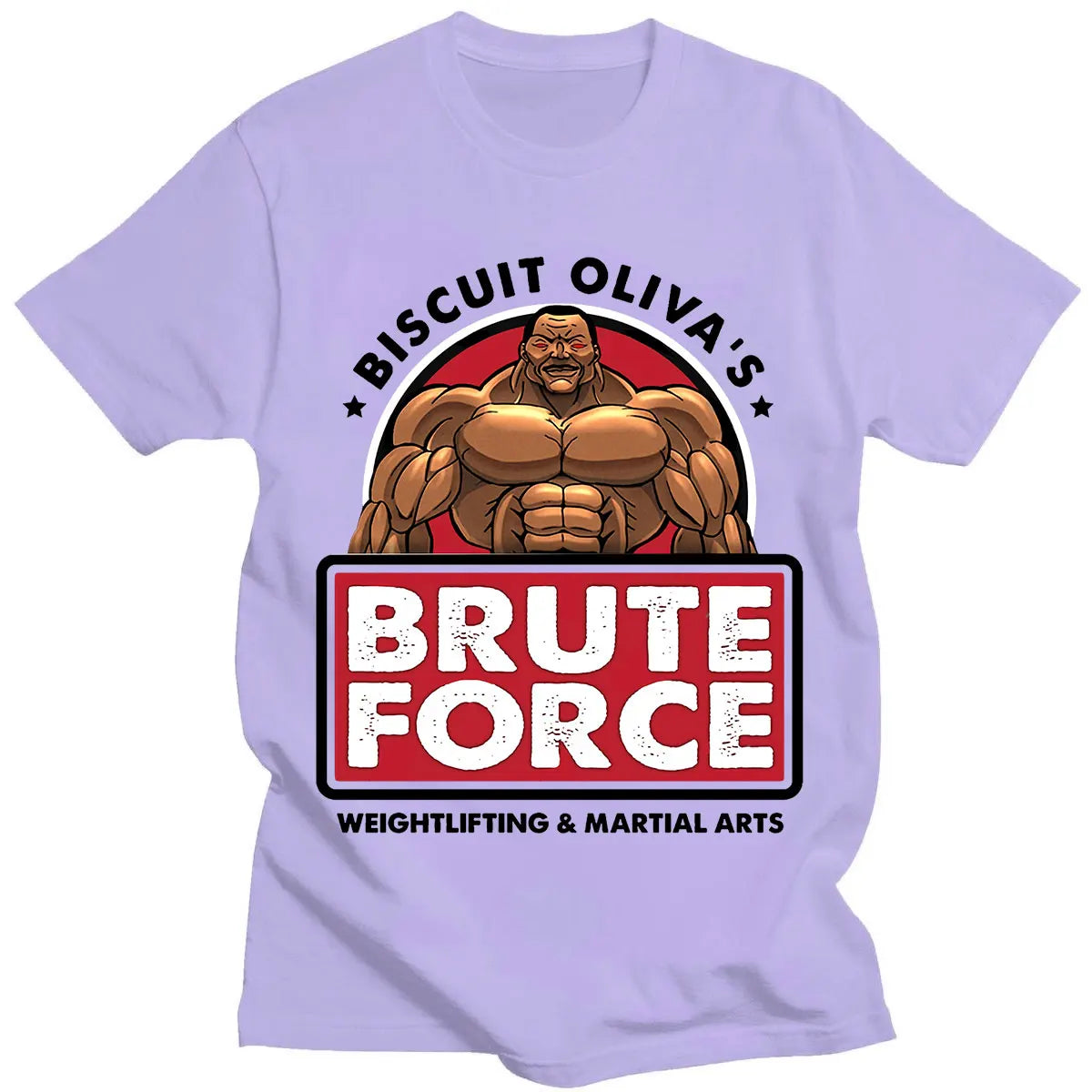 Baki: Biscuit Oliva Brute Force Newest TShirts Grappler Baki Hanma Yujiro Dou Manga Men Harajuku Fabric Streetwear Round Neck T Shirt