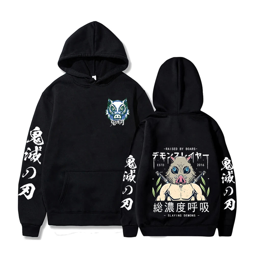 Demon Slayer: Hoodie Kamado Tanjirou Plus Size Harajuku Female Long Sleeve Streetwear Clothing