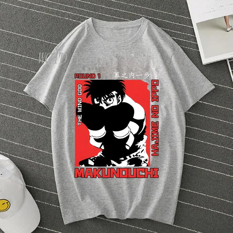Hajime No Ippo: Kamogawa Boxing Gym T Shirt Men Women Crew Neck Casual Tops Tees Makunouchi Takamura KGB Graphic T-Shirts