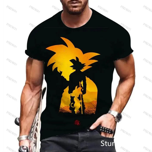 Dragon Ball: Men's 3D Printed Cartoon Tshirt Anime Z Tshirt Summer Harajuku Men Goku Clothes Super Saiya Short Sleeve T-shirt