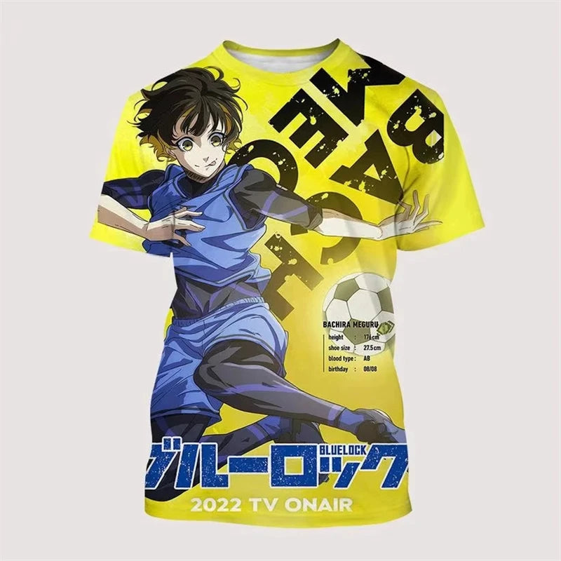 Blue Lock: 3D Printed T Shirt Fashion Harajuku Style Y2k Football T-shirt Oversized Short Sleeve Tops