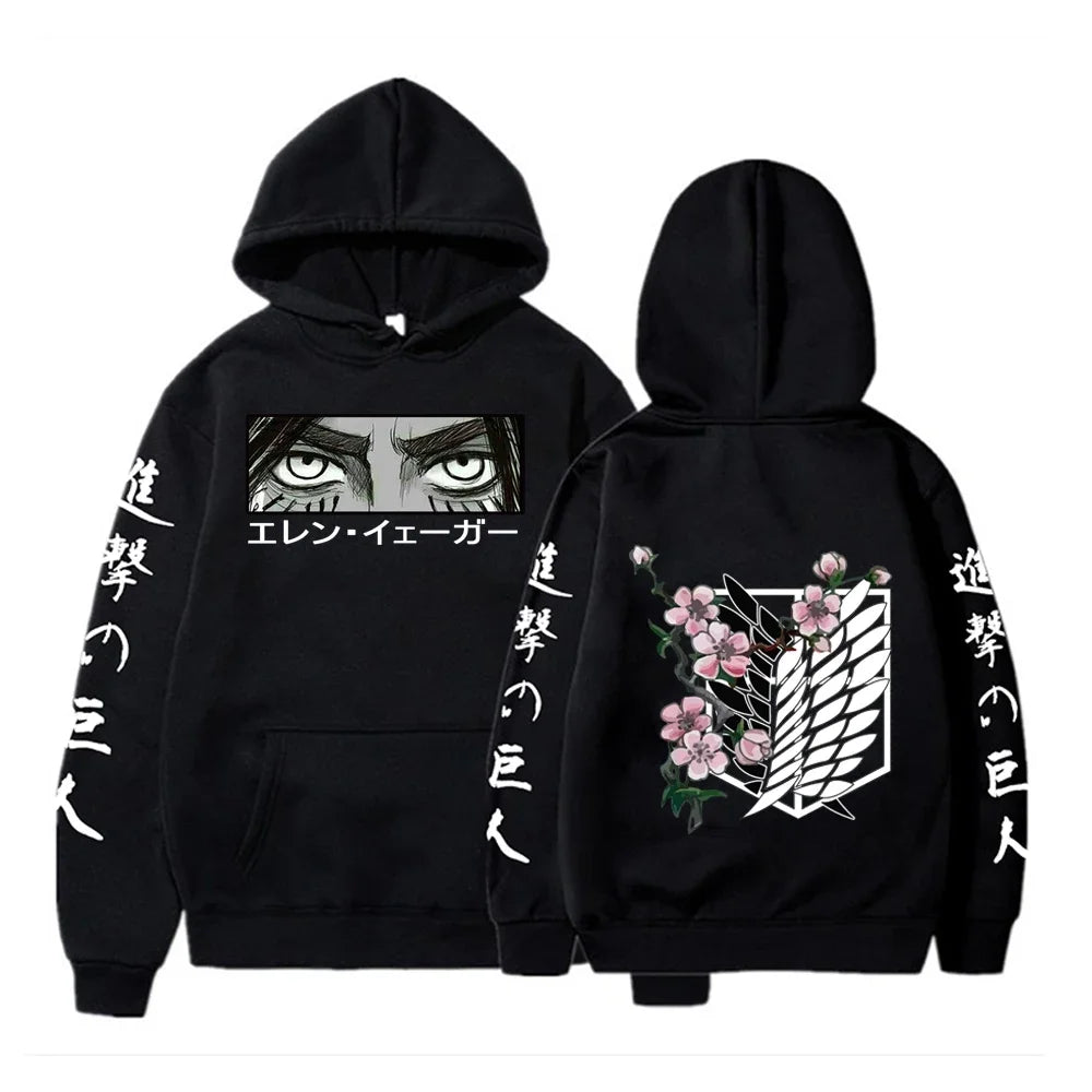 Attack on Titan: Eren Yeager Eyes Printed Hoodie Sweatshirt Men's and Women's Hoodie Men's Tops Sports Hoodie Y2K Hoodie