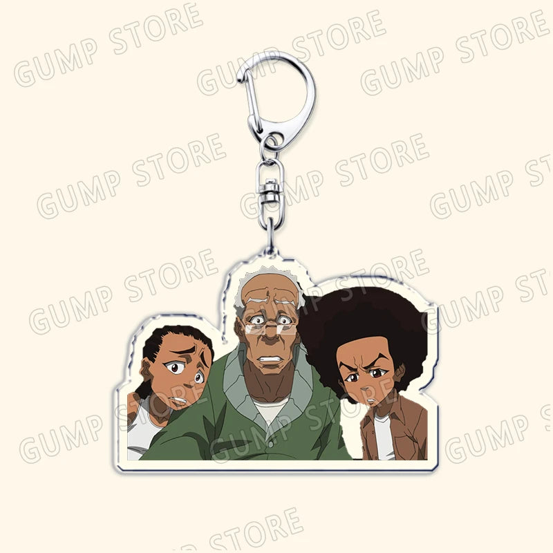 The Boondocks: Keychains for Accessories Bag Huey Riley Scarface Freeman Keyrings Jewelry Fans Gifts